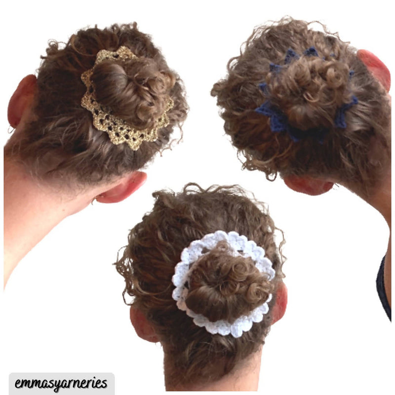 3 hæklede scrunchies