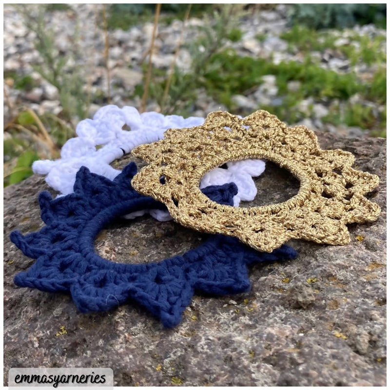 3 hæklede scrunchies