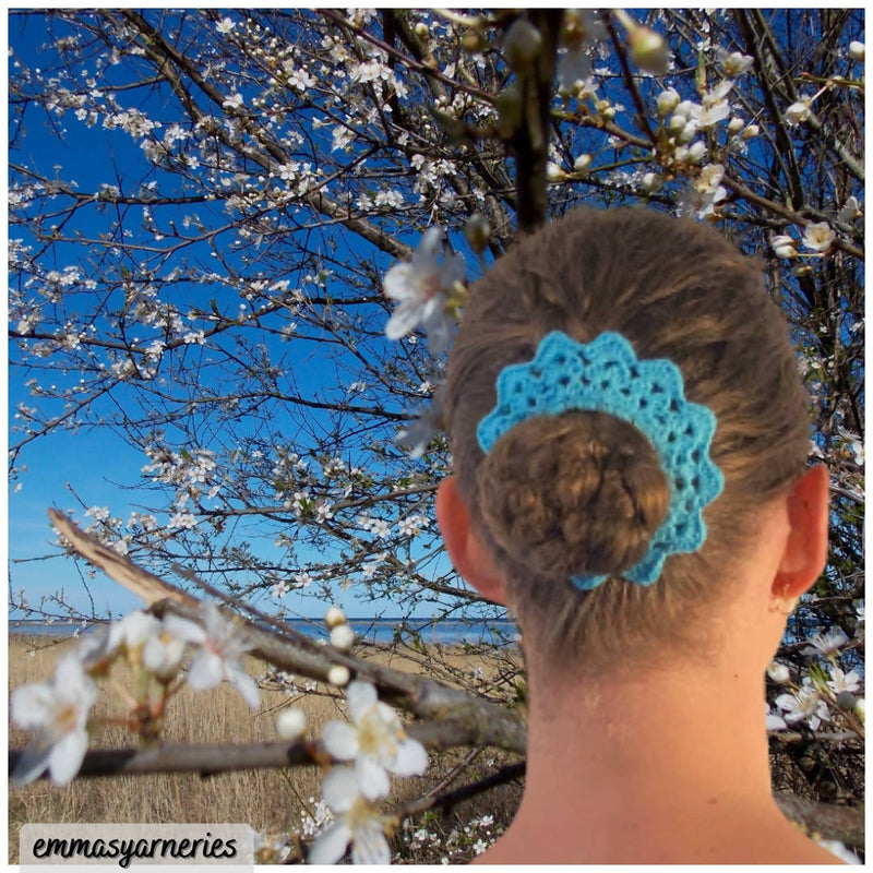 3 hæklede scrunchies