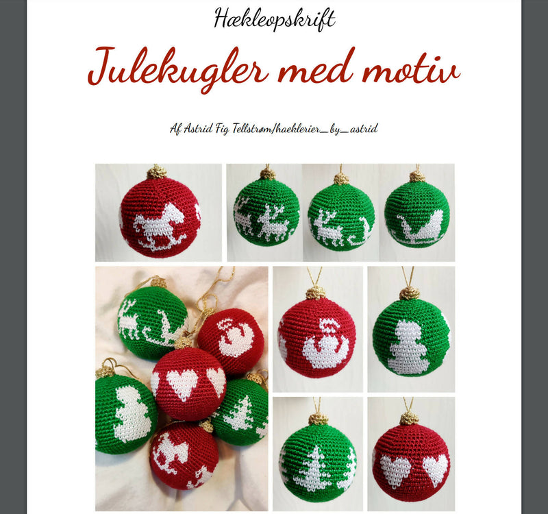 Hæklede julekugler med motiv