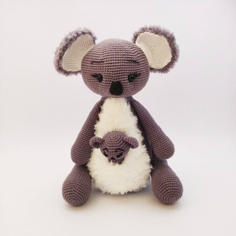 Koala Ketty hæklet med Fake Fur garn