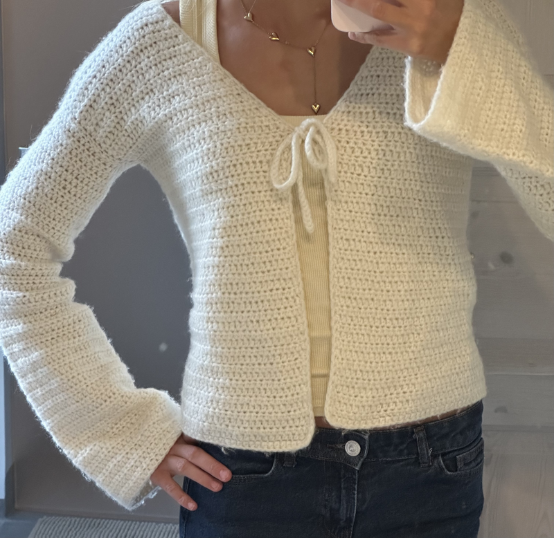 Cardigan med sløjfe